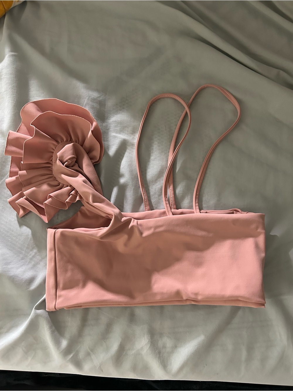 Port de Bras pink ruffle sports bra